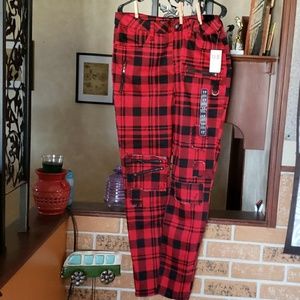 NWTs-Red/Black plaid pants
